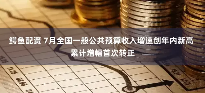 鳄鱼配资 7月全国一般公共预算收入增速创年内新高 累计增幅首次转正